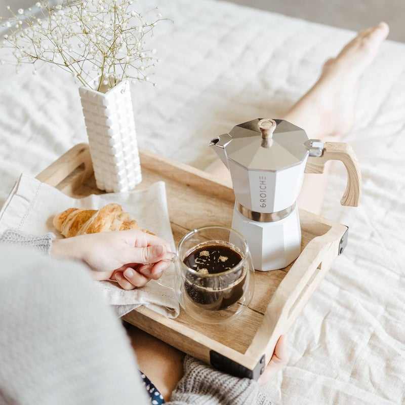 GROSCHE White Milano Stovetop Espresso Maker, 6 cup - Image 2